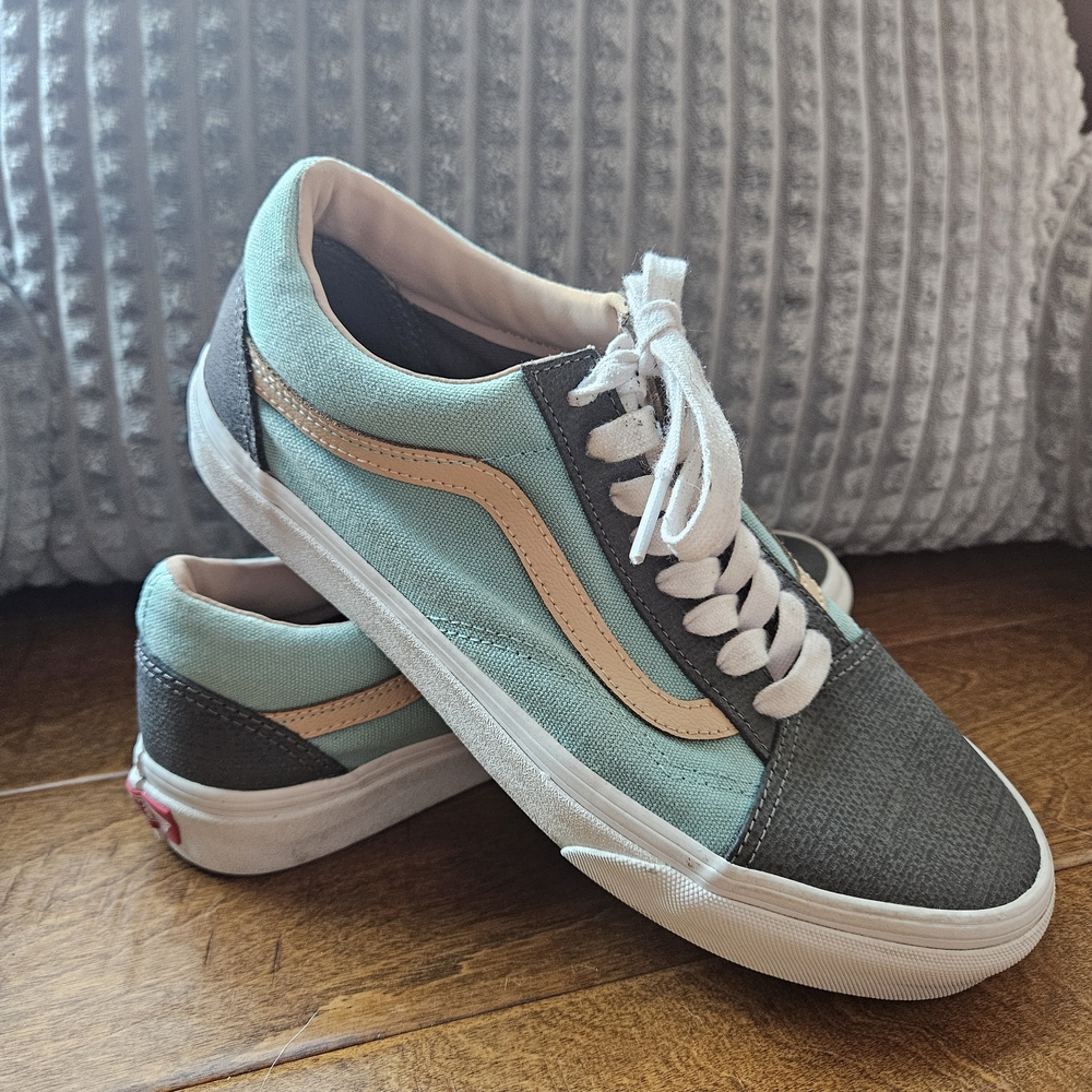 Vans Mint and Charcoal Sneakers